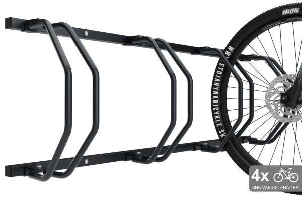 Falra szerelhető 4 kerékpártartó, színes