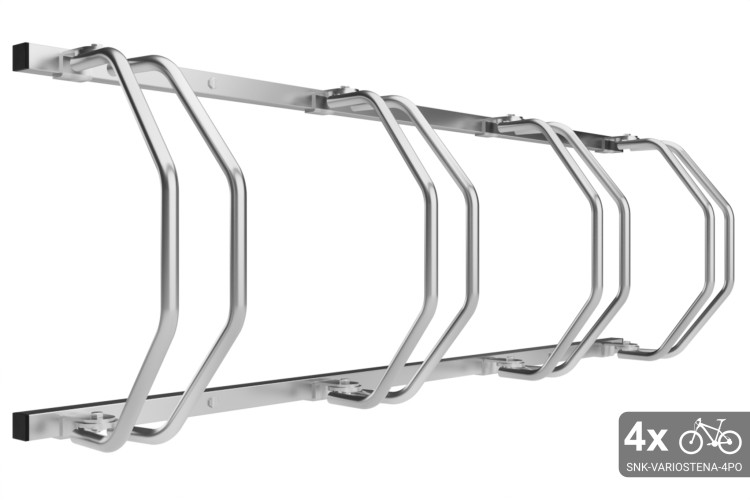 Falra szerelhető 4 kerékpártartó, horganyzott