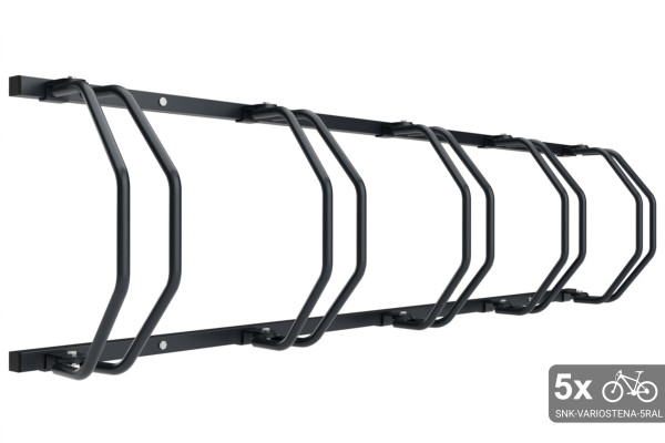 Falra szerelhető 5 kerékpáros tartó, színes