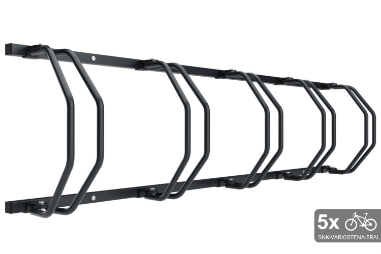 Falra szerelhető 5 kerékpáros tartó, színes