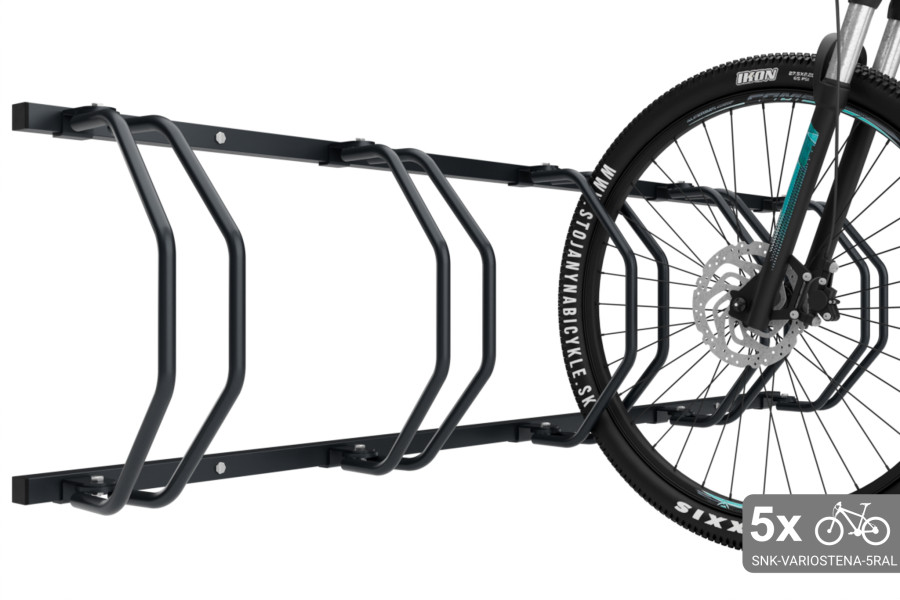 Falra szerelhető 5 kerékpáros tartó, színes