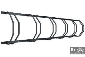 Falra szerelhető 6 kerékpáros tartó, színes