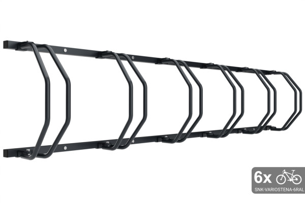 Falra szerelhető 6 kerékpáros tartó, színes