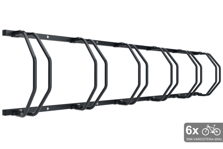 Falra szerelhető 6 kerékpáros tartó, színes