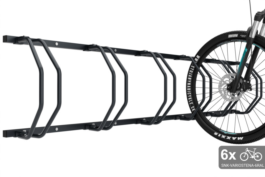 Falra szerelhető 6 kerékpáros tartó, színes
