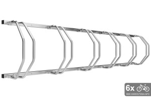 Falra szerelhető 6 kerékpáros tartó, horganyzott