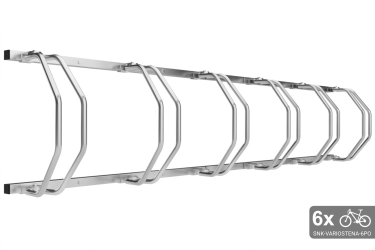Falra szerelhető 6 kerékpáros tartó, horganyzott