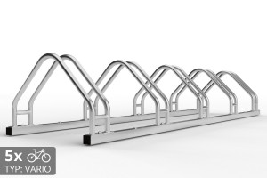 Kétoldalas 5 kerékpáros tartó, VARIOS 5 személyes, horganyzott