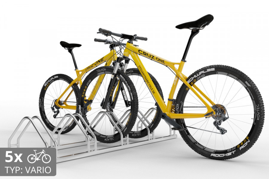 Kétoldalas 5 kerékpáros tartó, VARIOS 5 személyes, horganyzott