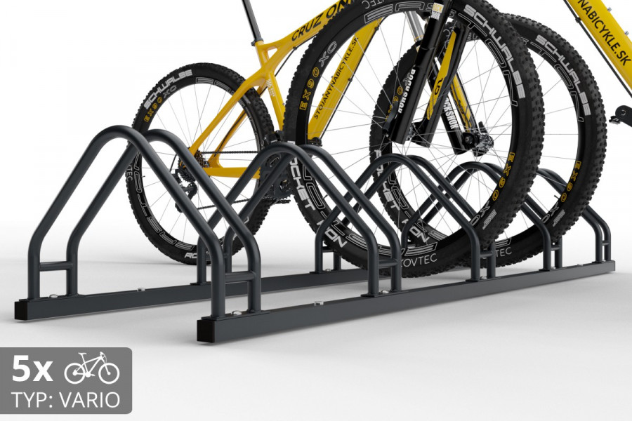 Kétoldalas kerékpártartó 5 db-os kiszerelésben, VARIOS 5 férőhelyes, színes