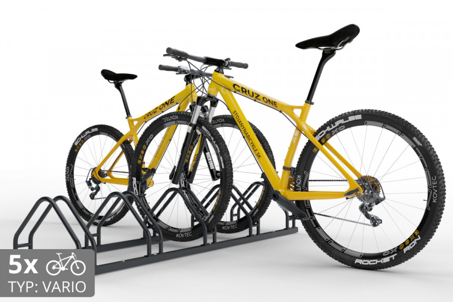 Kétoldalas kerékpártartó 5 db-os kiszerelésben, VARIOS 5 férőhelyes, színes