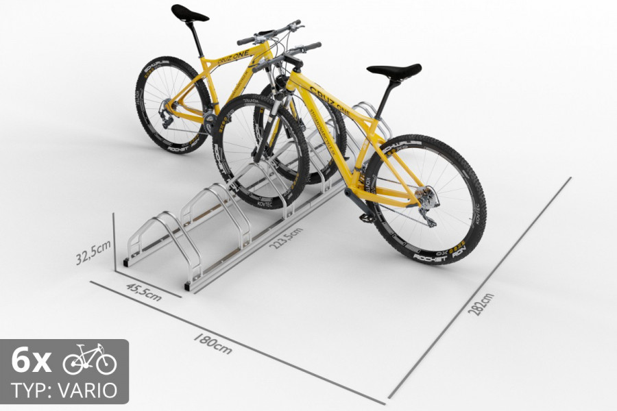 Kétoldalas kerékpártartó 6 db-os VARIO 6 személyes, horganyzott