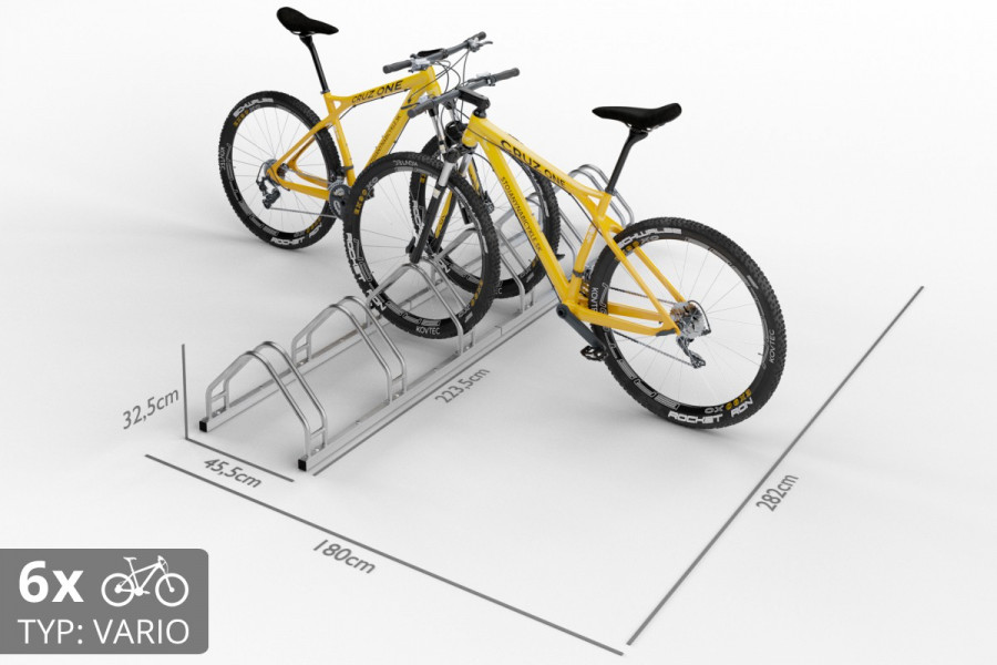 Kétoldalas kerékpártartó 6 db-os VARIO 6 személyes, rozsdamentes acél