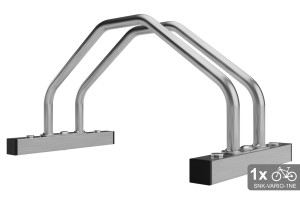 Kétoldalas kerékpártámasz VARIO 1 személyes, rozsdamentes acél