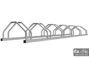 Kétoldalas kerékpártartó 6 db-os VARIO 6 személyes, rozsdamentes acél