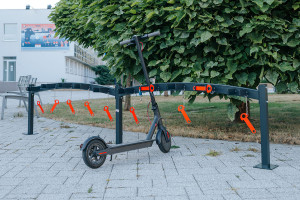 Rollertartó 10 férőhelyes, egyoldalas