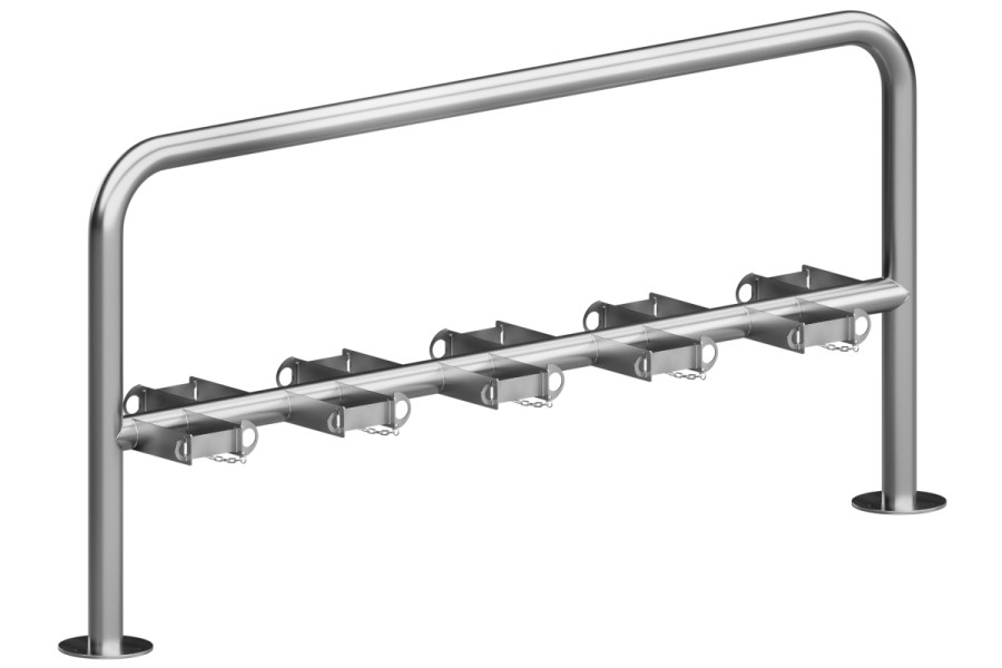 Rollertartó állvány 10 férőhelyes, kétoldalas, horganyzott