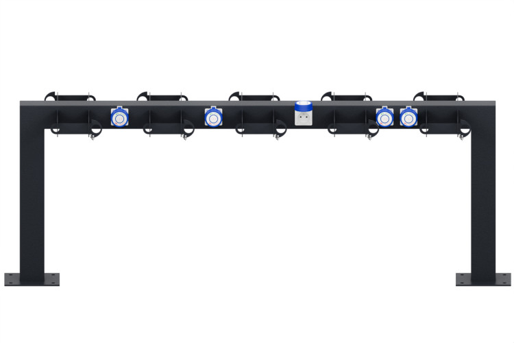 Elektromos roller állvány 10 férőhelyes, kétoldalas, színes